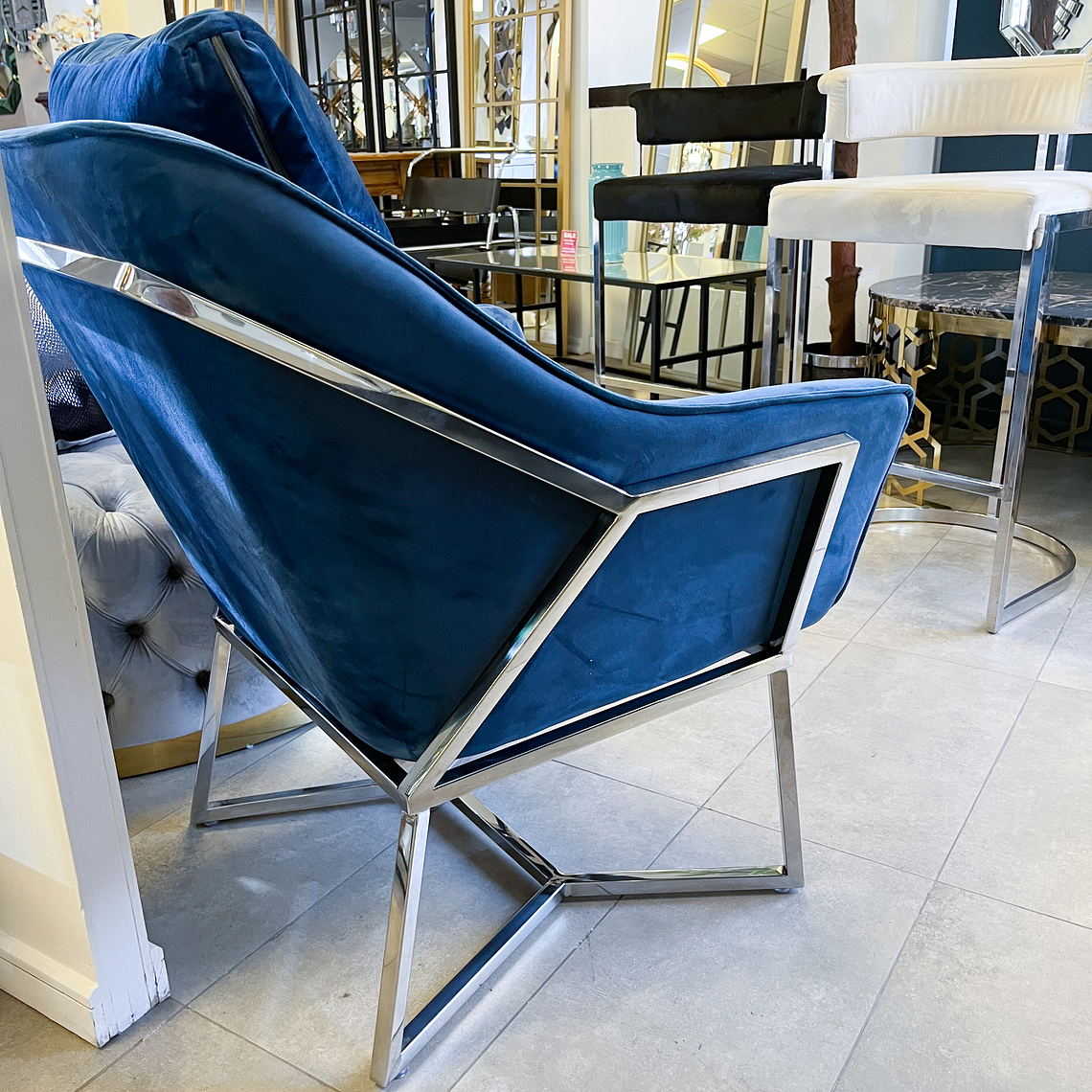 Sillón Atlantis Velvet Azul Piedra 3