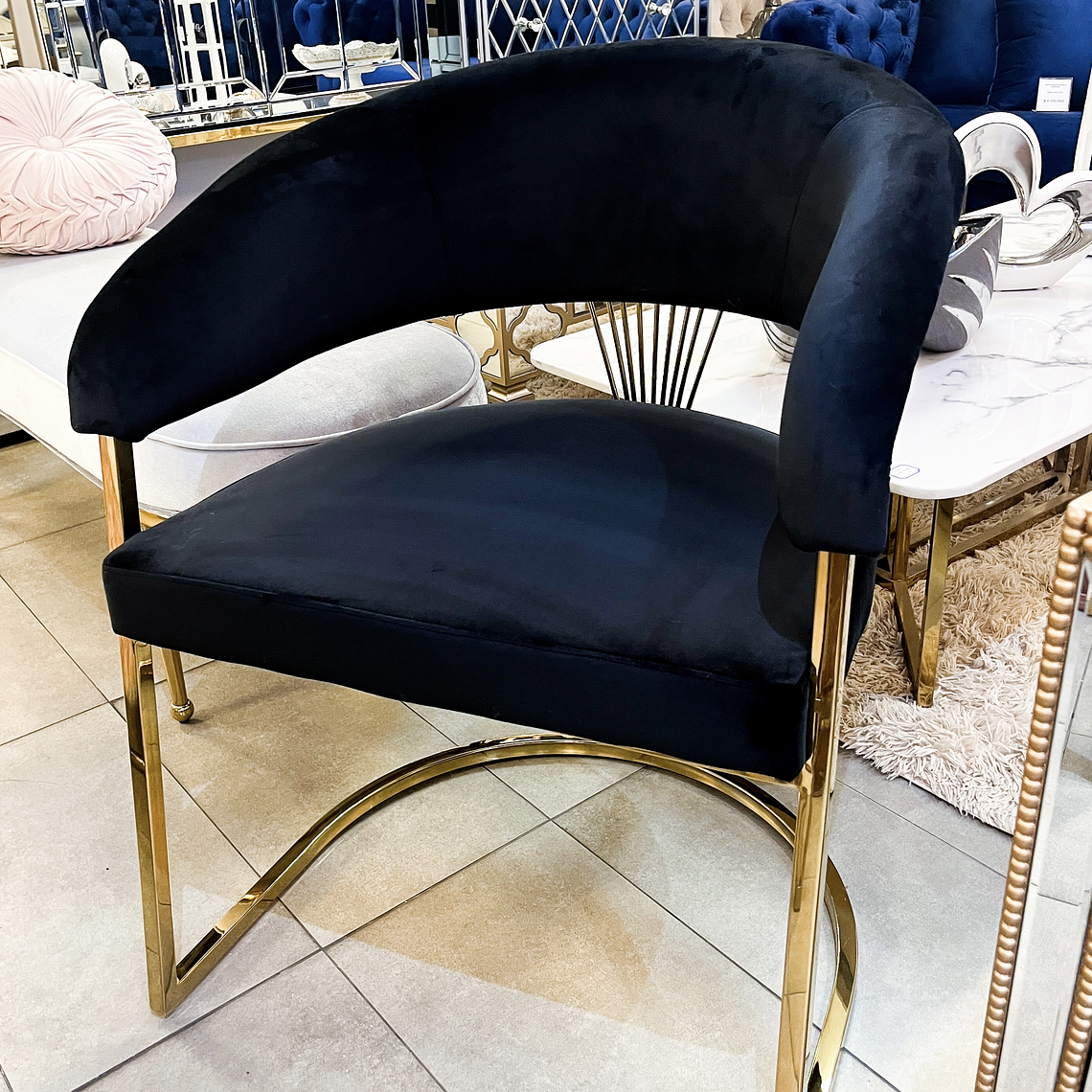 Sitial Camille Velvet Negro 1