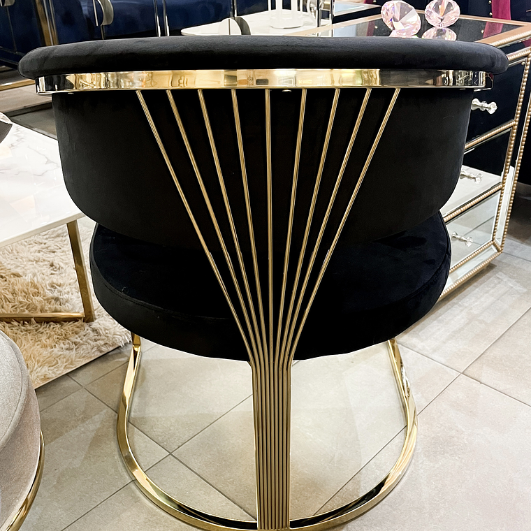 Sitial Camille Velvet Negro 3