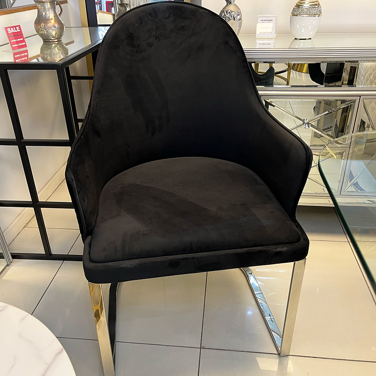 Sitial Eleanor Velvet Negro 2