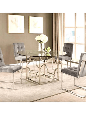 Silla Octavia Velvet Gris Perla