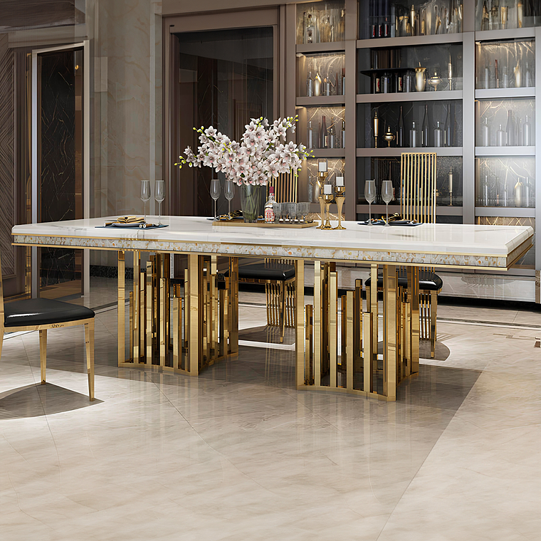 Mesa de Comedor Piacenza Mármol Blanco  1