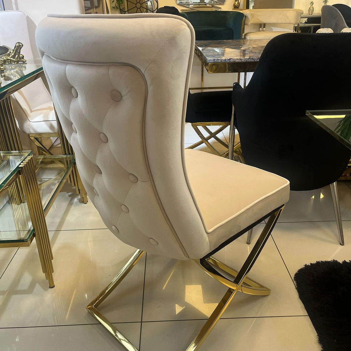 Silla Gabrielle Velvet Beige 2
