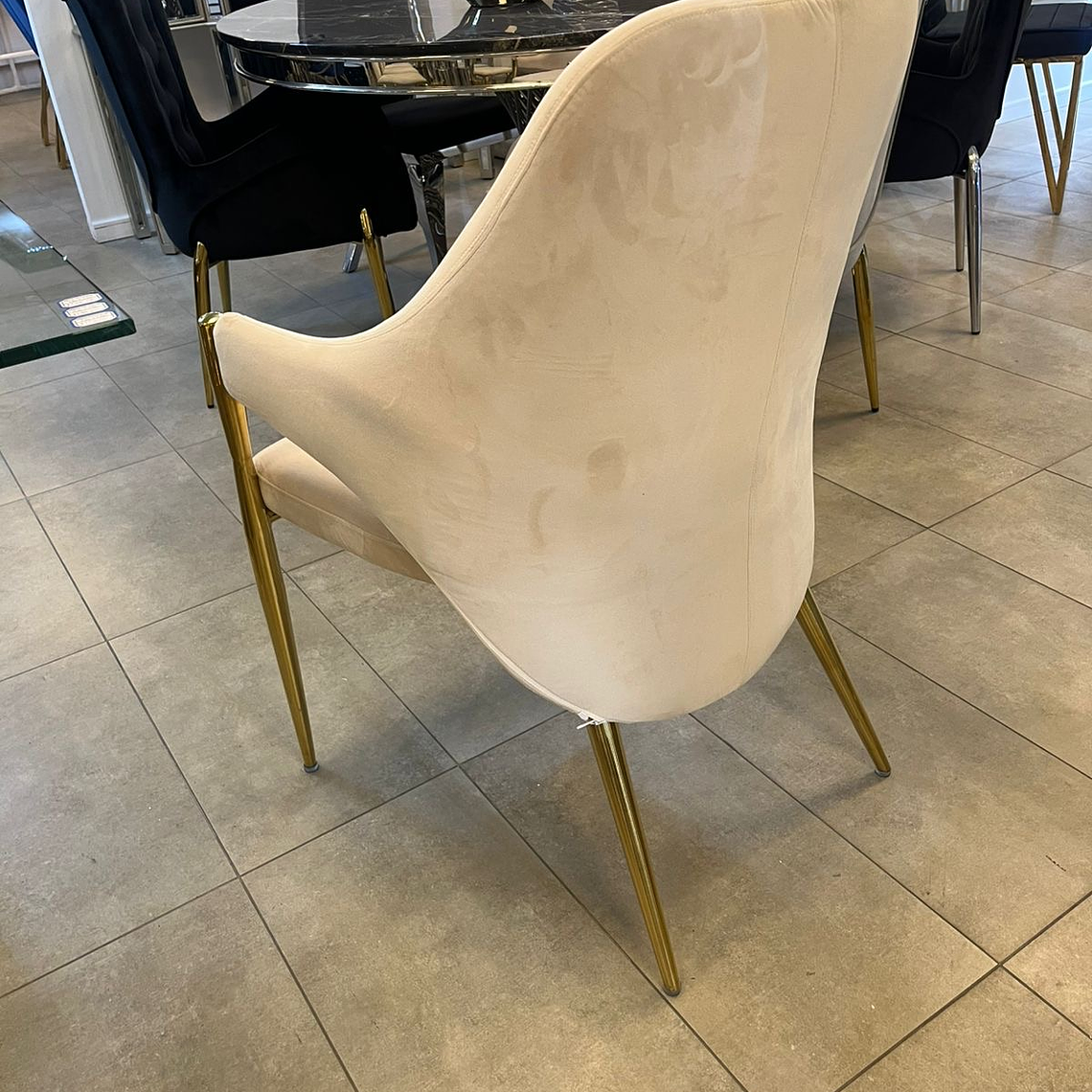 Silla Monet Velvet Beige 2