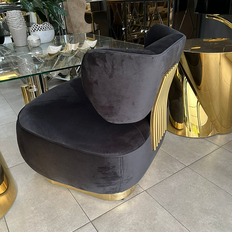 Butaca Hanói Velvet Negro 2