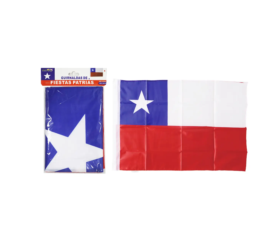 Bandera Chilena Bordada 100% Poliéster 140 x 210 cm