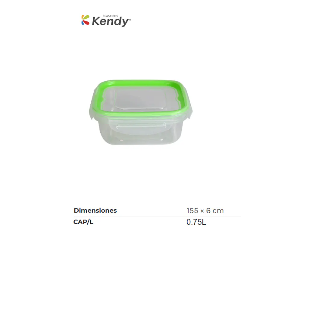 Hermético Kendyfresh Cuadrada Nº2 Baja 1