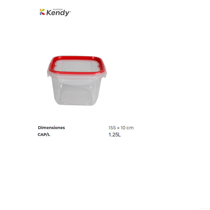 Hermético Kendyfresh Cuadrada Nº2 Alta 1