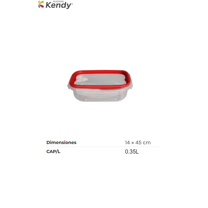 Hermético Kendyfresh Rectangular Nº1 Baja 1