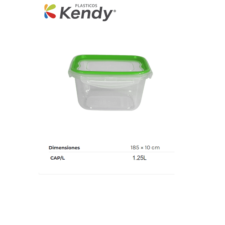 Hermético Kendyfresh Rectangular Nº2 Alta 1
