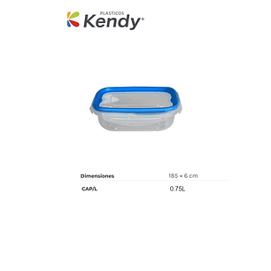 Hermético Kendyfresh Rectangular Nº2 Baja
