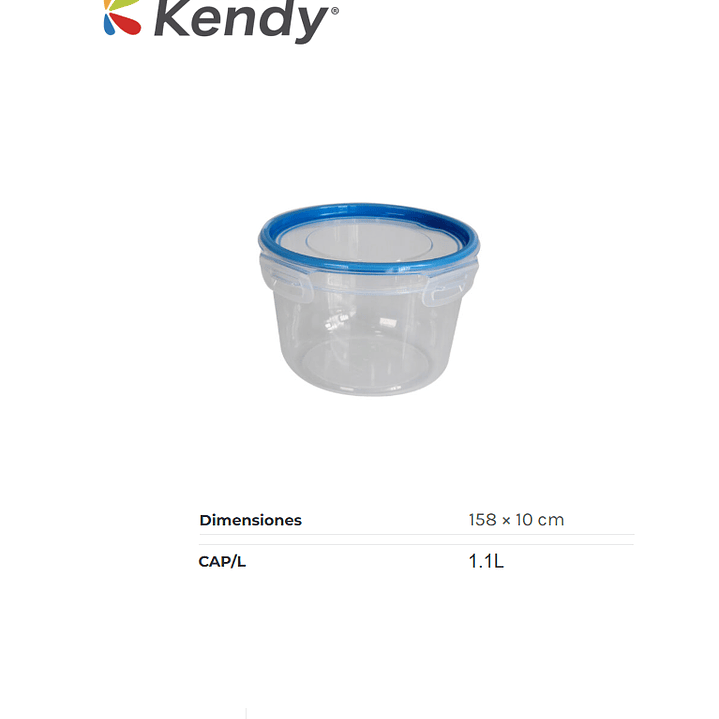 Hermético Kendyfresh Redonda Nº2 Alta 1