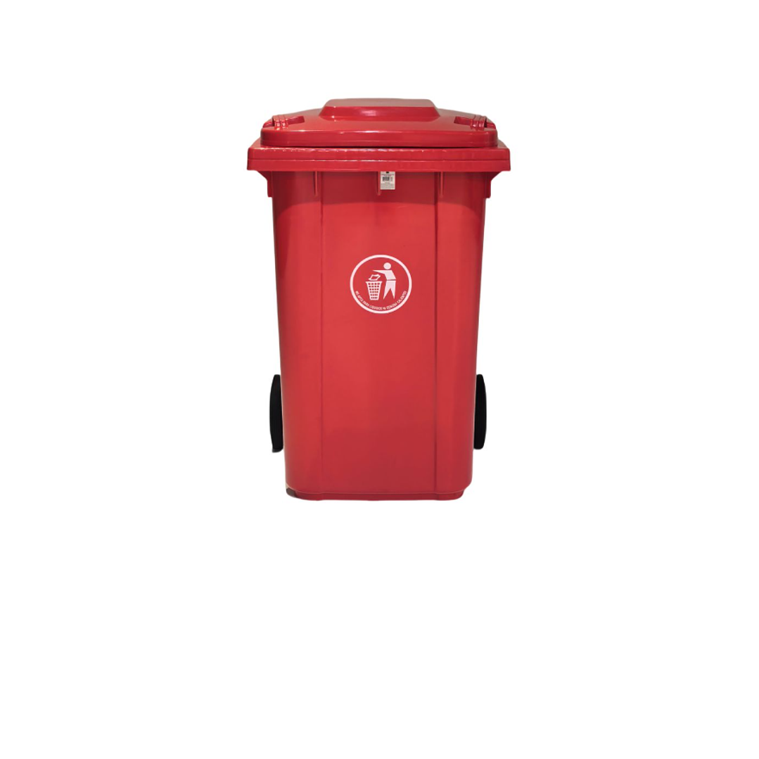 Basurero 360 Lts C/Ruedas Rojo 1