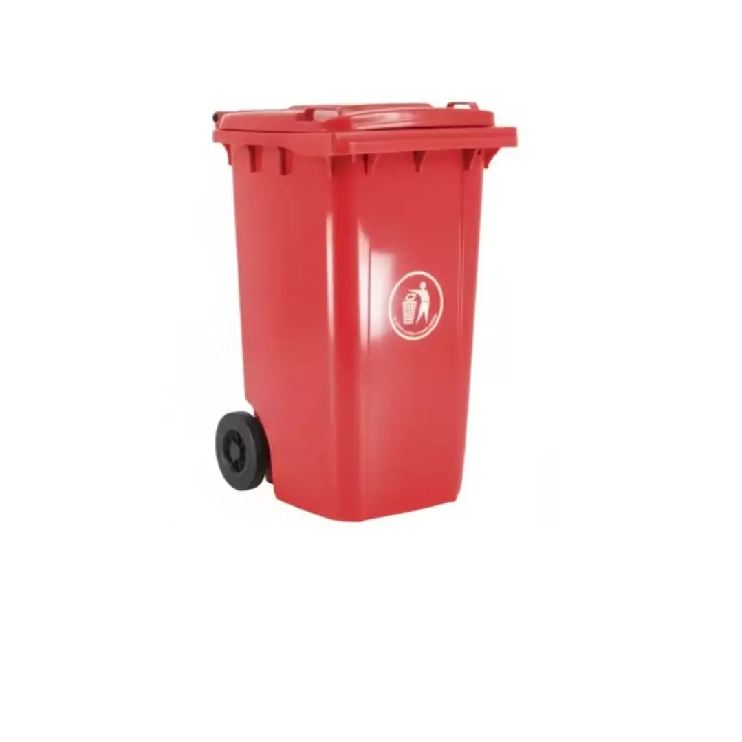 Basurero 240 Lts C/Ruedas Rojo 1
