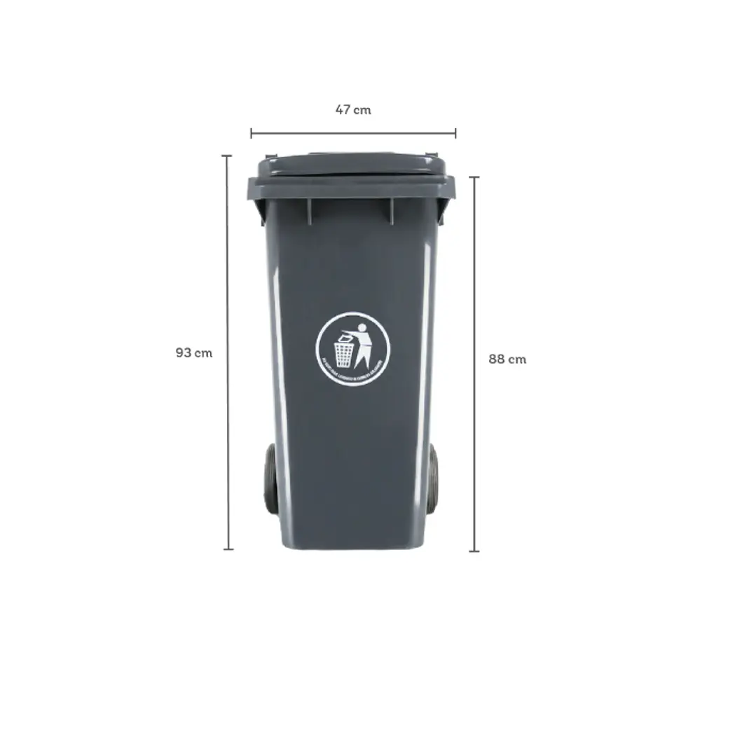 Basurero 120 Lts C/Ruedas Gris 2