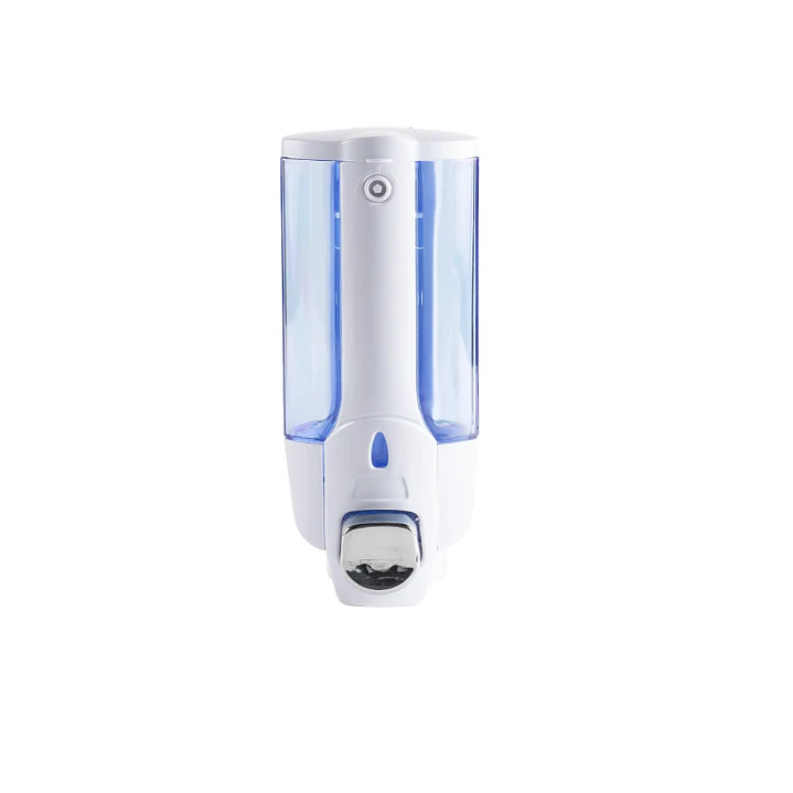 Dispensador Jabón Plástico Blanco-Celeste 1