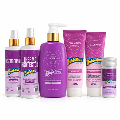 Bubbaluu Pack Completo Cuidado Capilar Uva