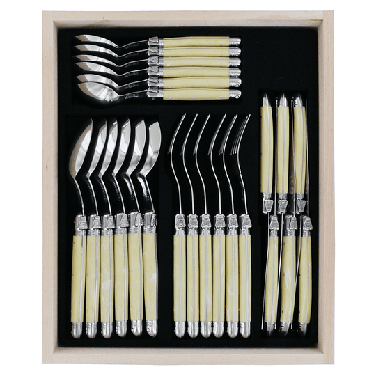 Set de 24 cubiertos Laguiole by Andre Verdier color Hueso