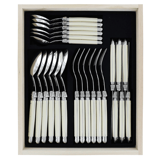 Set de 24 cubiertos Laguiole by Andre Verdier color Ivory