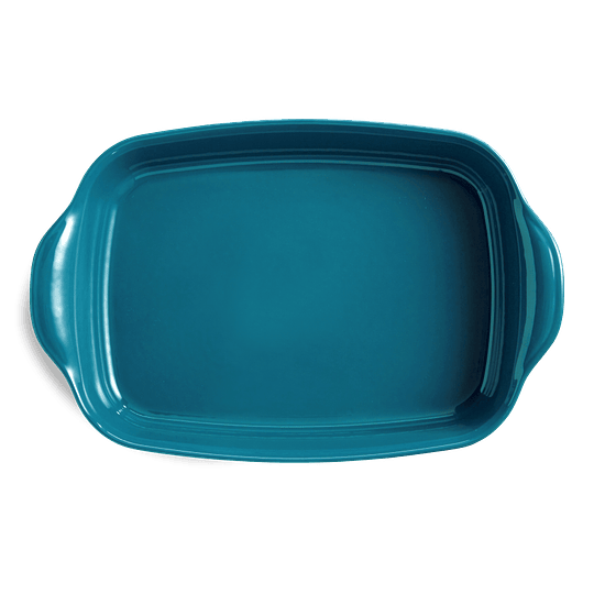 Fuente para horno rectangular grande azul