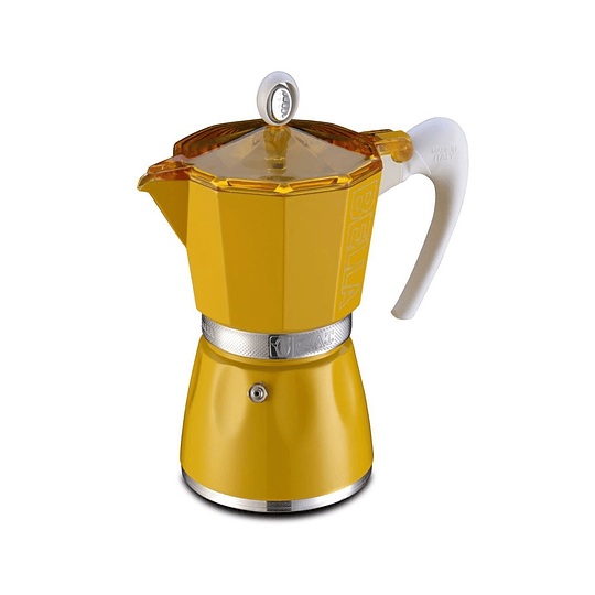 CAFETERA ITALIANA G.A.T  BELLA 6 TAZAS AMARILLA