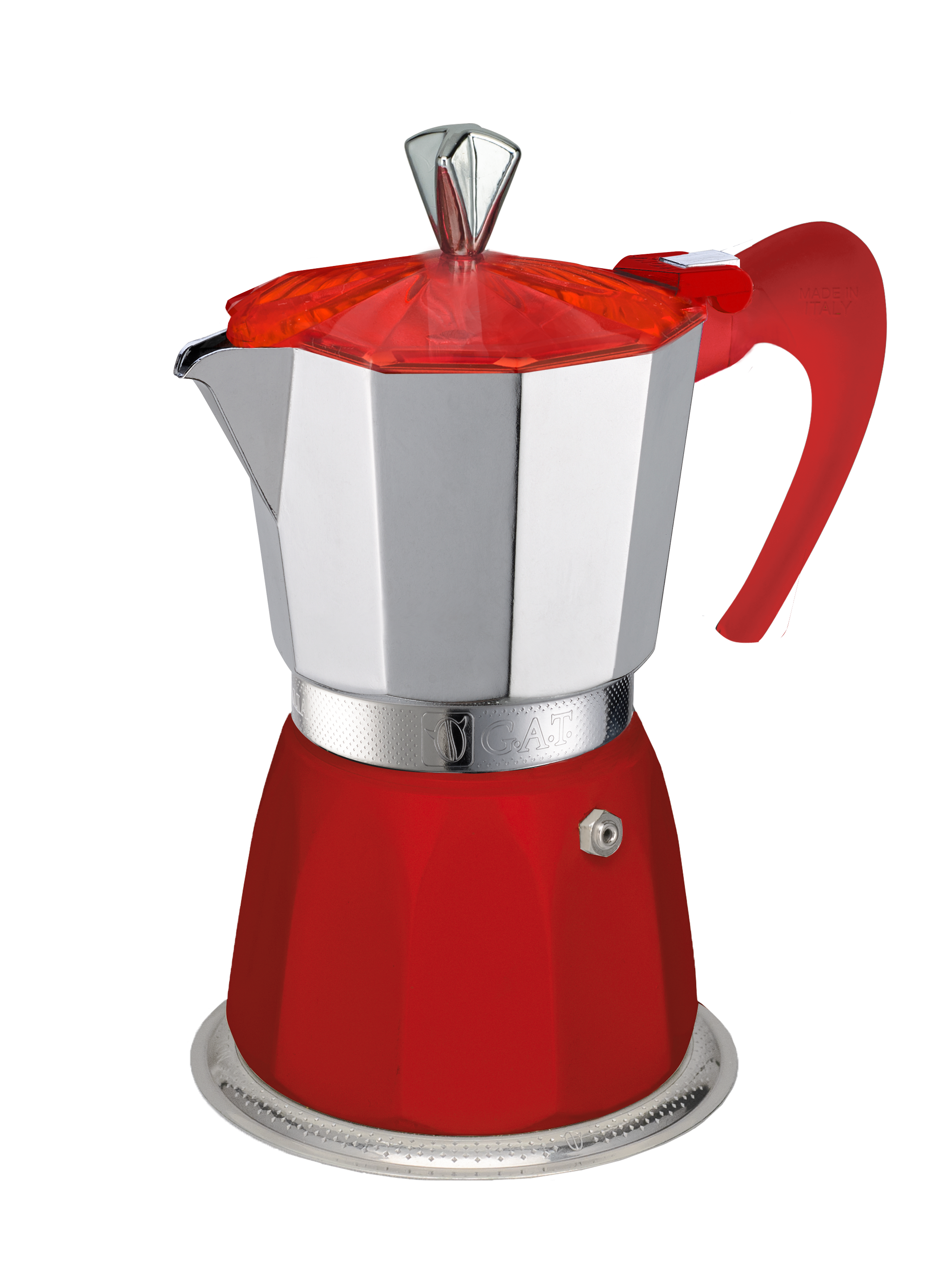CAFETERA MOKA ITALIANA G.A.T DELIZZIA 6 TAZAS ROJA