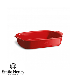 Fuente para horno rectangular pequeña roja