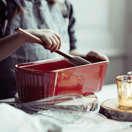 Molde rectangular para horno rojo