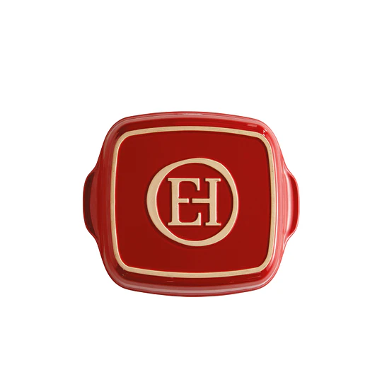 Fuente para horno cuadrada roja