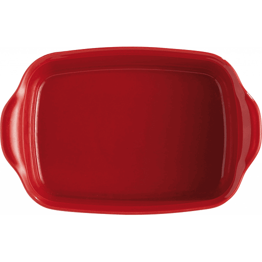 Fuente para horno rectangular individual roja