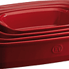 Fuente para horno rectangular individual roja