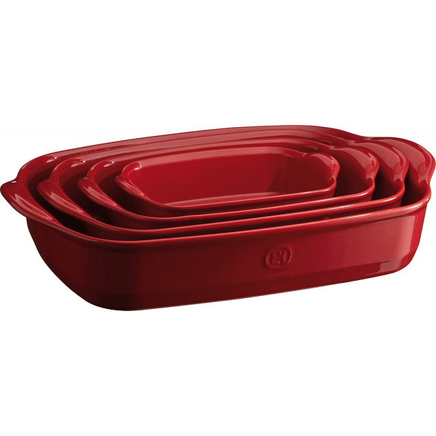 Fuente para horno rectangular mediana roja