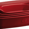 Fuente para horno rectangular grande roja