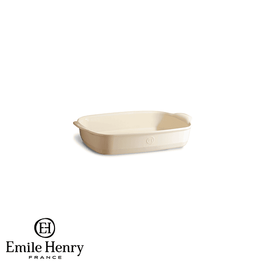 Fuente para horno rectangular individual crema