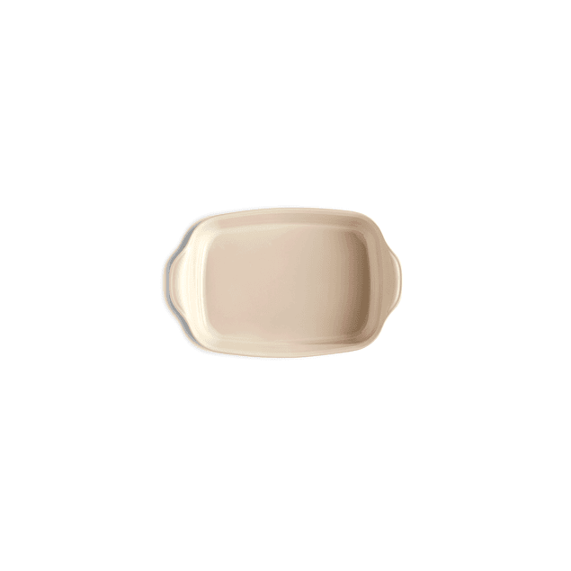 Fuente para horno rectangular individual crema