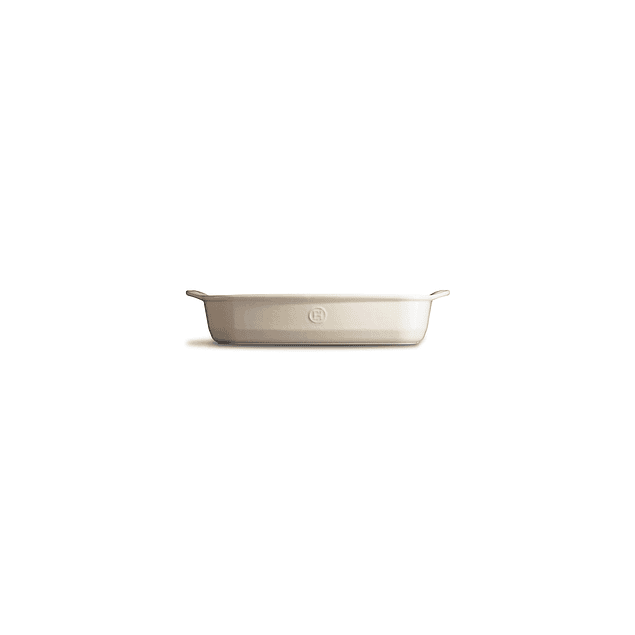 Fuente para horno rectangular individual crema