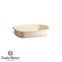 Fuente para horno rectangular pequeña crema