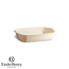 Fuente para horno rectangular pequeña crema
