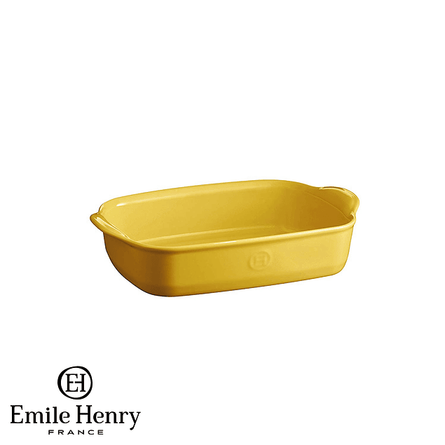Fuente para horno rectangular pequeña amarilla