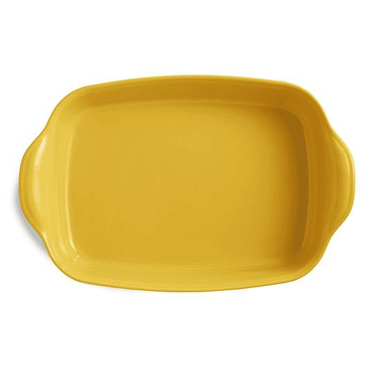 Fuente para horno rectangular grande amarilla