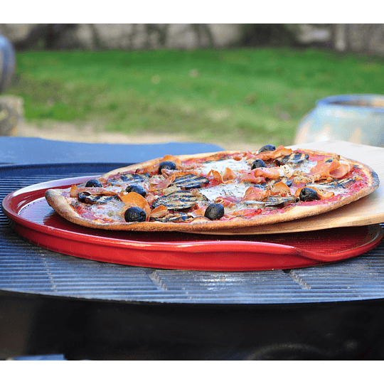 Plato para pizza rojo 