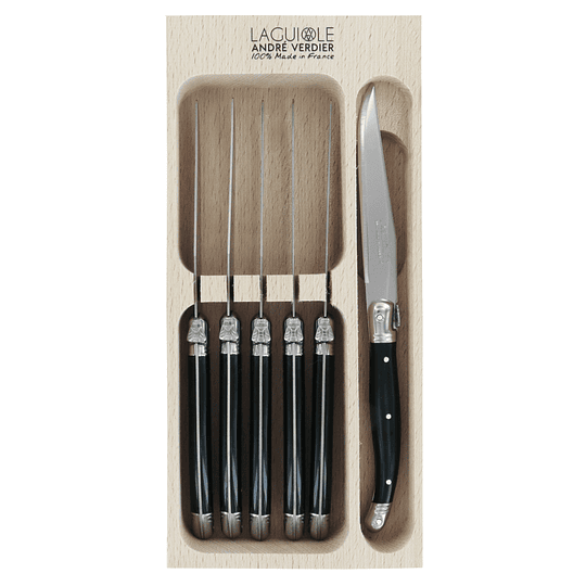 Set Cuchillo postre color negro Laguiole by Andre Verdier
