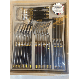 Set de 24 cubiertos Laguiole RETRO NEGRO
