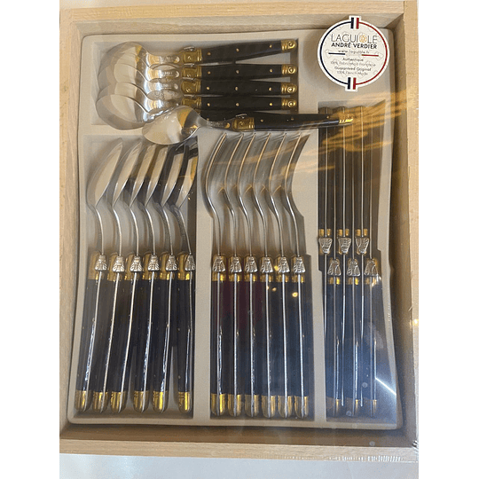 Set de 24 cubiertos Laguiole RETRO NEGRO
