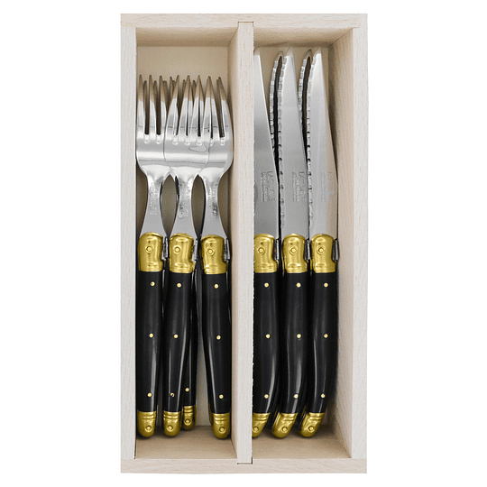 Set Parrillero Laguiole RETRO NEGRO