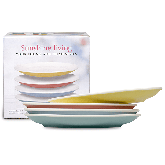 SET 4 PLATOS 19cm C/CAJA DE REGALO SUNSHINE LIVING