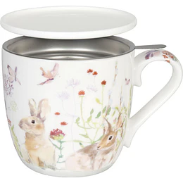 Mug c/tapa Victoria Lowe-Spring Bunnies