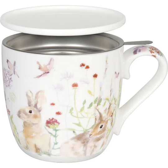 Mug c/tapa Victoria Lowe-Spring Bunnies