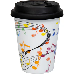 Mug c/tapa silicona con notas musicales