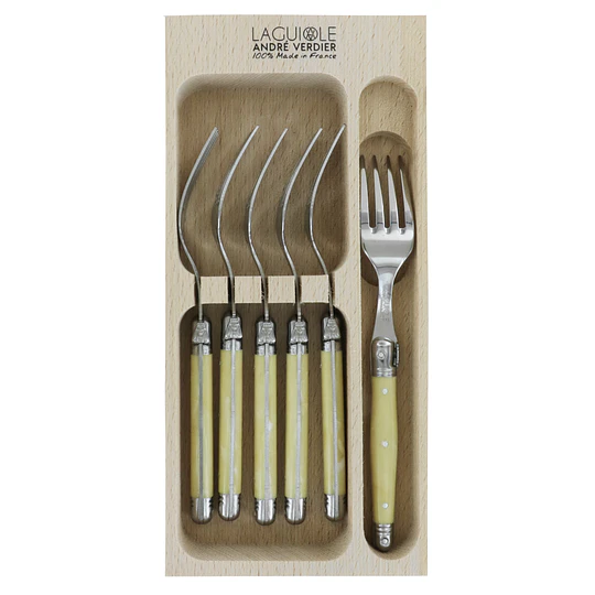 Set 6 tenedores postre color hueso Laguiole by Andre Verdier